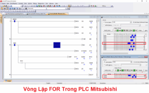 vòng lặp FOR trong plc mitsubishi
